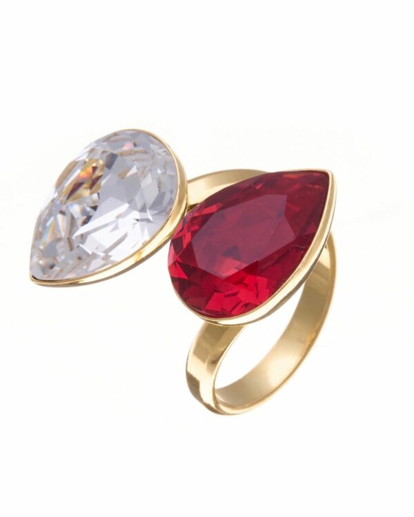 crystal & Scarlet Ignite Ring - Sparkle and Elegance Combined